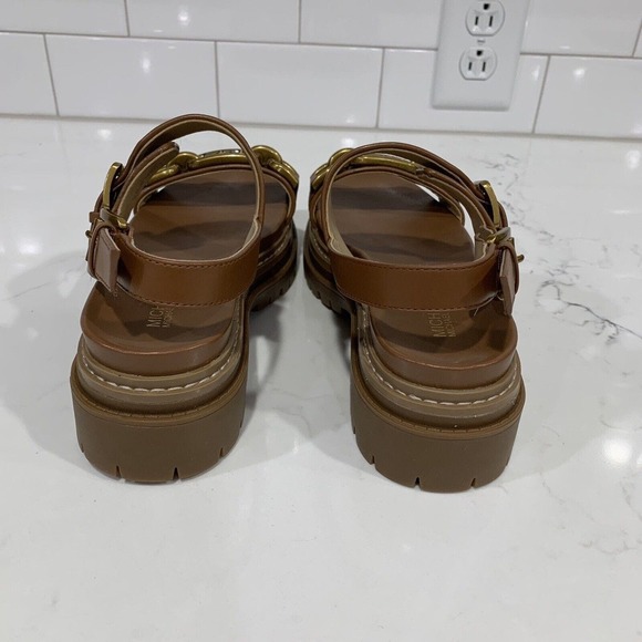 Michael Michael Kors | Sandals Brown Leather Kailey Lug Platform NEW - Picture 6 of 8